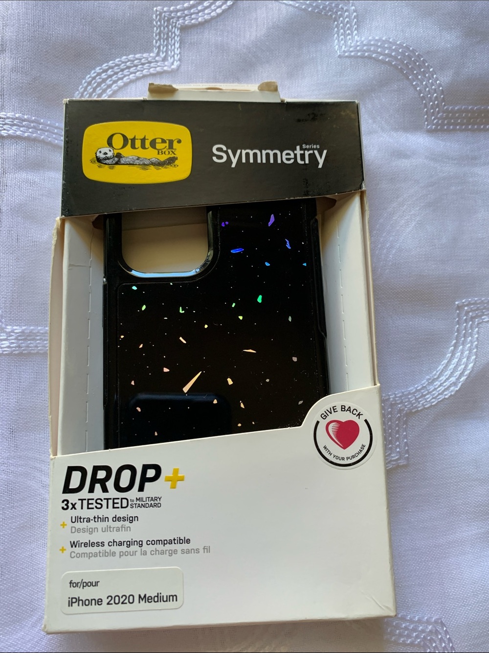 OtterBox Symmetry Series Black Sparkle iPhone Case (Medium) 12/12pro